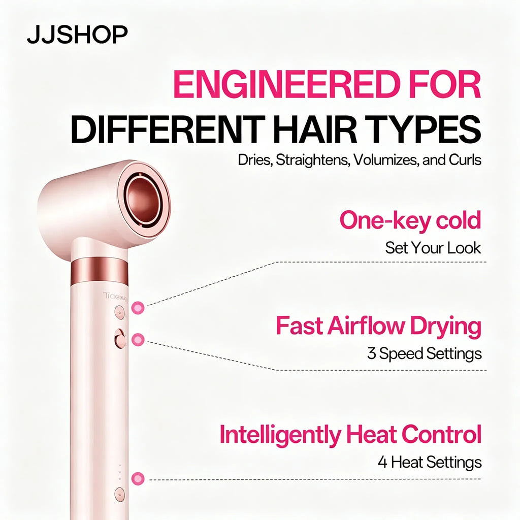 6-in-1 Air-Styler-Set – Ionenföhn, automatischer Lockenstab & Warmluftbürste