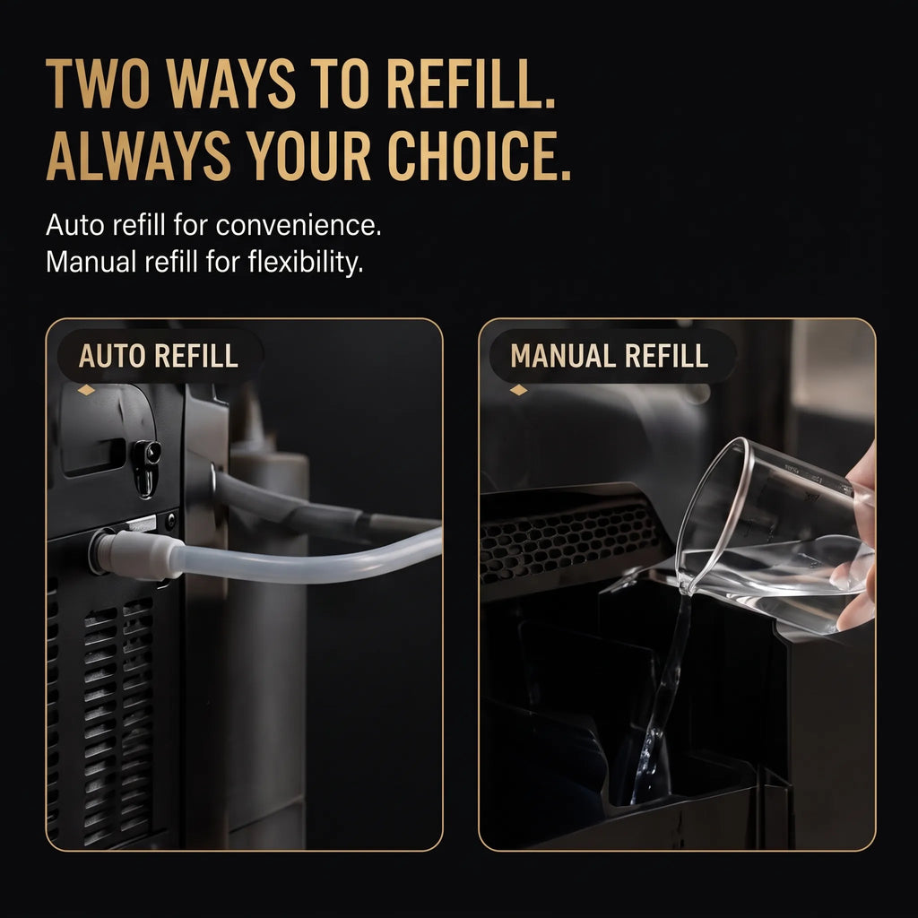 Machine à glaçons sphériques de 3,2 po pour comptoir, avec alimentation en eau automatique, 3 pièces en 15 min, 288 pièces/jour, autonettoyante, isolation renforcée pour bar à whisky