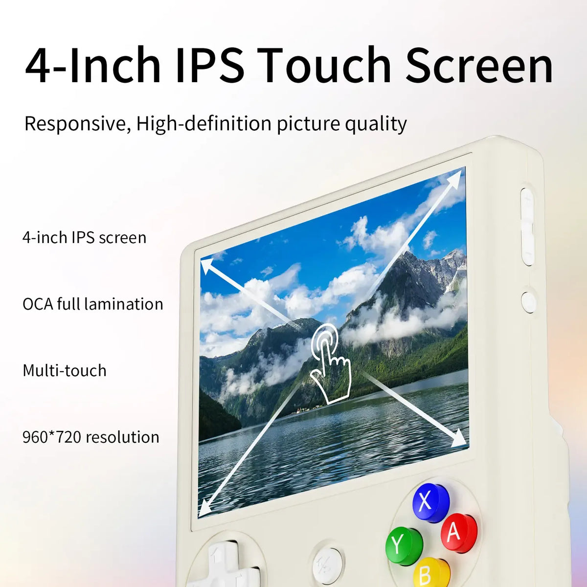 Android-Handheld-Spielkonsole – 4"-IPS-Touchscreen, T820-Prozessor, 5500-mAh-Akku, RGB-Beleuchtung