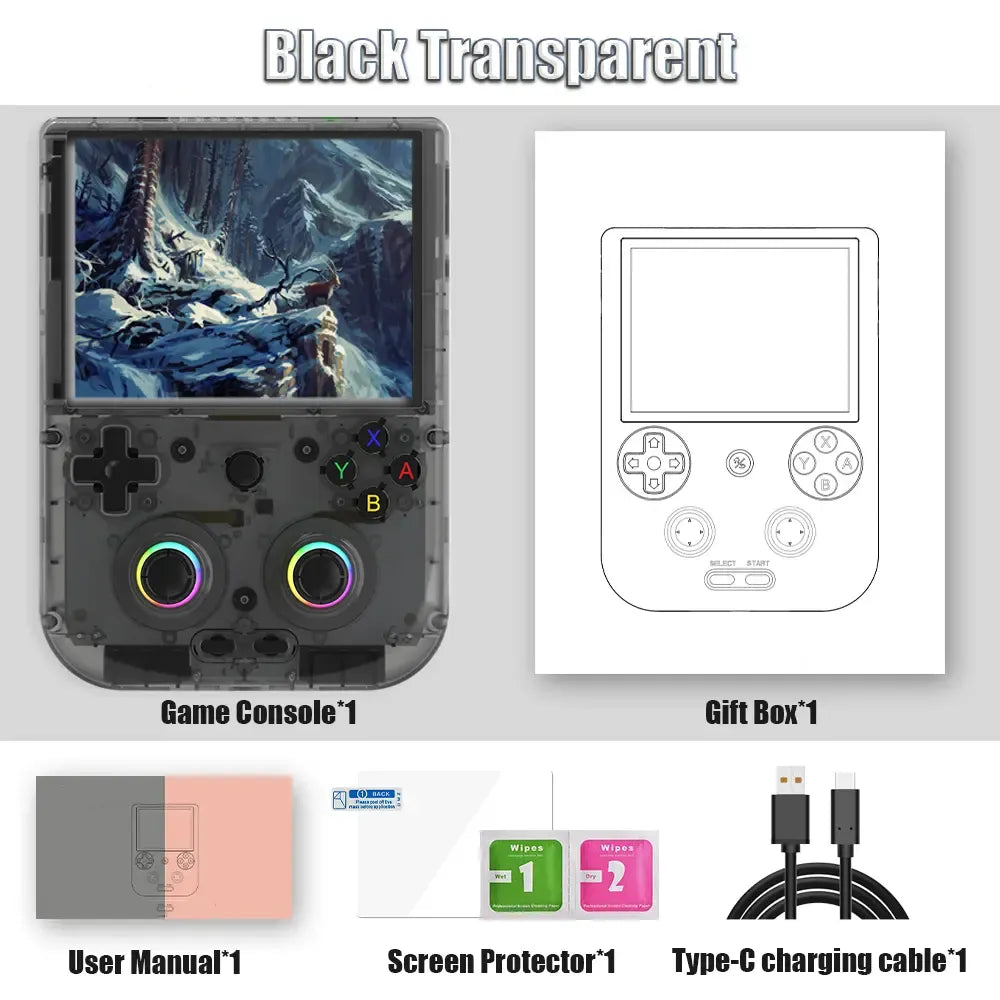 Android-Handheld-Spielkonsole – 4"-IPS-Touchscreen, T820-Prozessor, 5500-mAh-Akku, RGB-Beleuchtung
