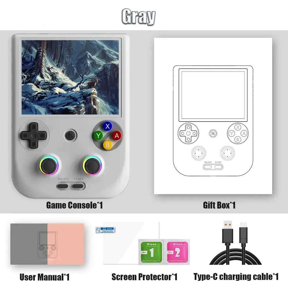 Android-Handheld-Spielkonsole – 4"-IPS-Touchscreen, T820-Prozessor, 5500-mAh-Akku, RGB-Beleuchtung