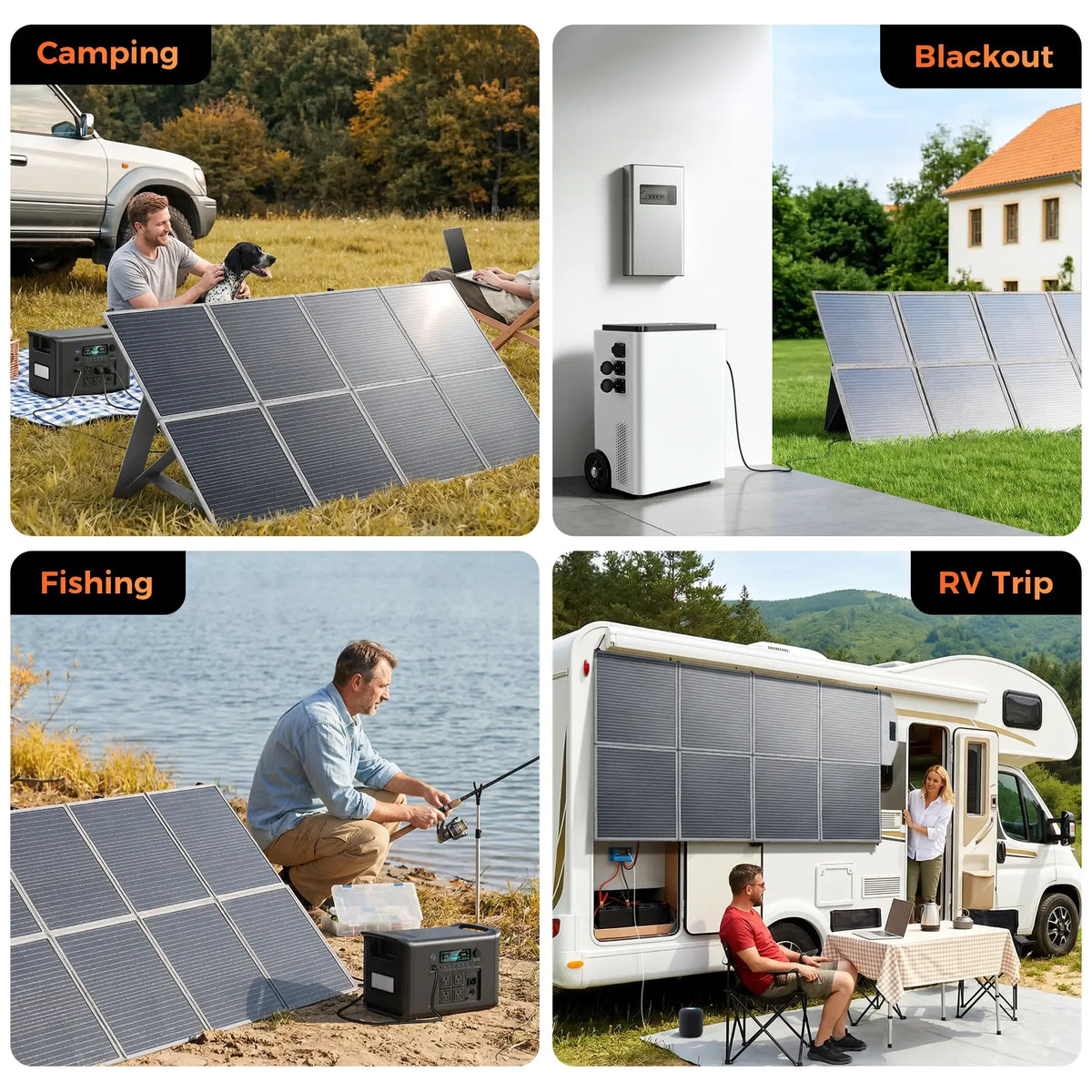 400W Foldable Solar Panel 41V 10A - Portable Off-Grid Charger for Camping RV & Home Backup, 23.5% ETFE High-Efficiency, Waterproof Dust-Resistant, Adjustable 8F Bracket, XT60/Anderson Ready