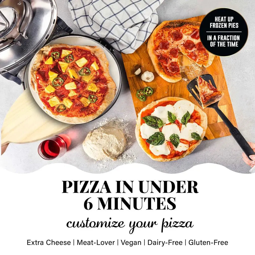 [Nouveau] Four à pizza Piezano XL 14" - Four à pizza à sole de pierre de comptoir 800°