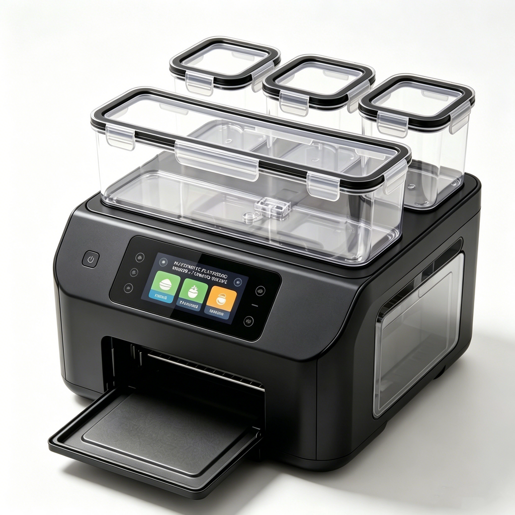 Automatische smarte Pfannkuchenmaschine mit 3 Zutaten-Dosierern & verstecktem Wassertank