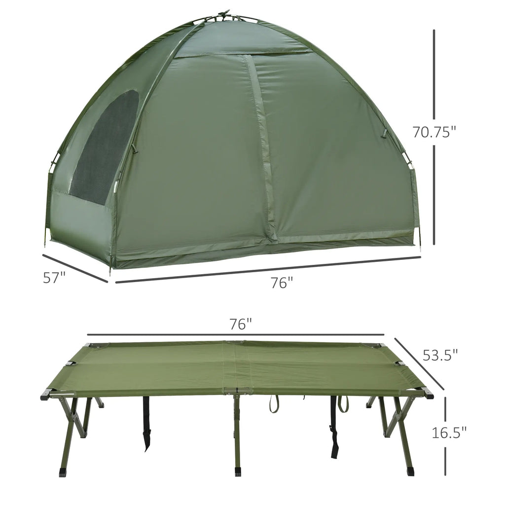 4-in-1 Foldable Camping Cot with Tent & Mattress
