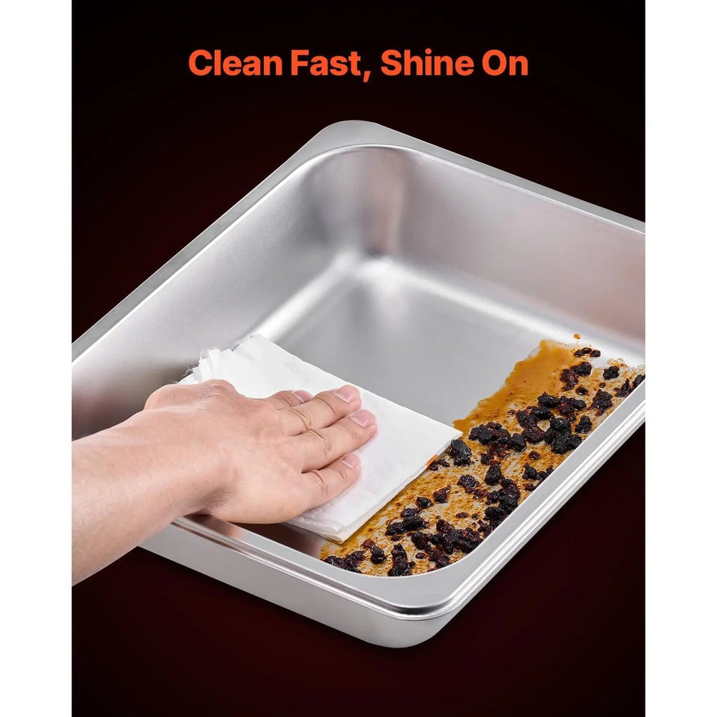 Ensemble de buffet chafing dish doré de 8 pintes - Acier inoxydable