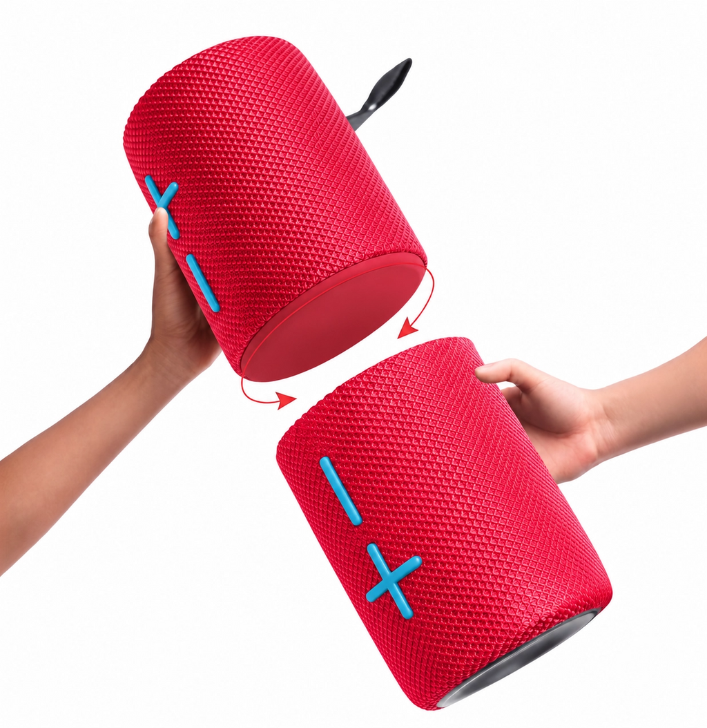 2-in-1 Bluetooth Speaker – Dual-Section Stereo Design, 20W Sound, Waterproof Magnetic Wireless Speaker with 24-Hour Playtime – Perfect for Smartphones & Summer Outdoor Fun