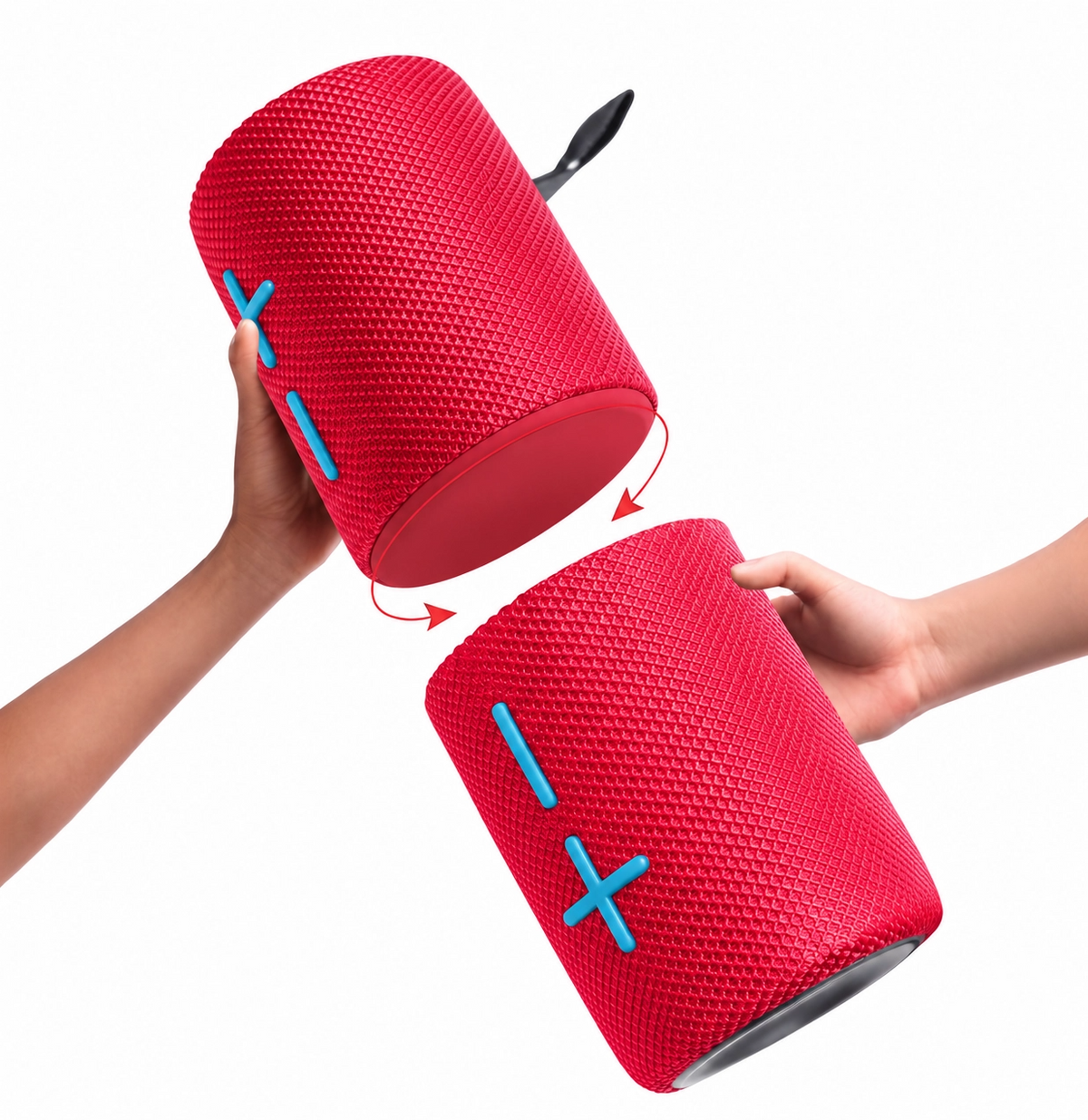 2-in-1 Bluetooth Speaker – Dual-Section Stereo Design, 20W Sound, Waterproof Magnetic Wireless Speaker with 24-Hour Playtime – Perfect for Smartphones & Summer Outdoor Fun