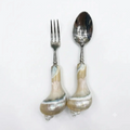 Natural Conch Shell Spoon & Fruit Fork Set