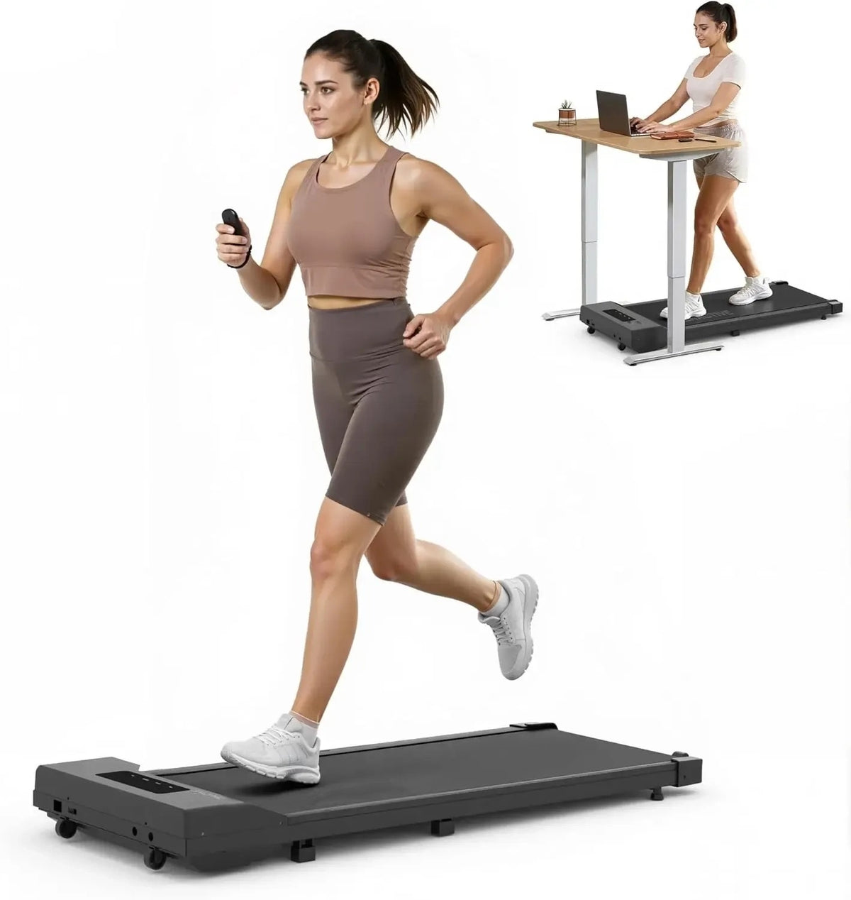 2-in-1-Laufband für unter den Schreibtisch – tragbar und leise