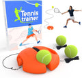 Balle de tennis rebondissante avec 3 balles à ficelle, outil portable d'entraînement au tennis adapté aux débutants pour l'exercice sportif - Bleu