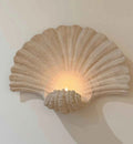 Applique murale porte-bougie en coquillage et grès naturel – Décoration murale sculpturale artisanale en coquillage, lampe bougie bohème côtière pour intérieur