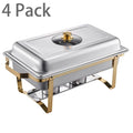 Ensemble de buffet chafing dish doré de 8 pintes - Acier inoxydable