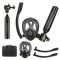Diving Mask With Scuba Tank.Ideal for travel diving, snorkeling, underwater exploration, boat maintenance, and emergency backup air.