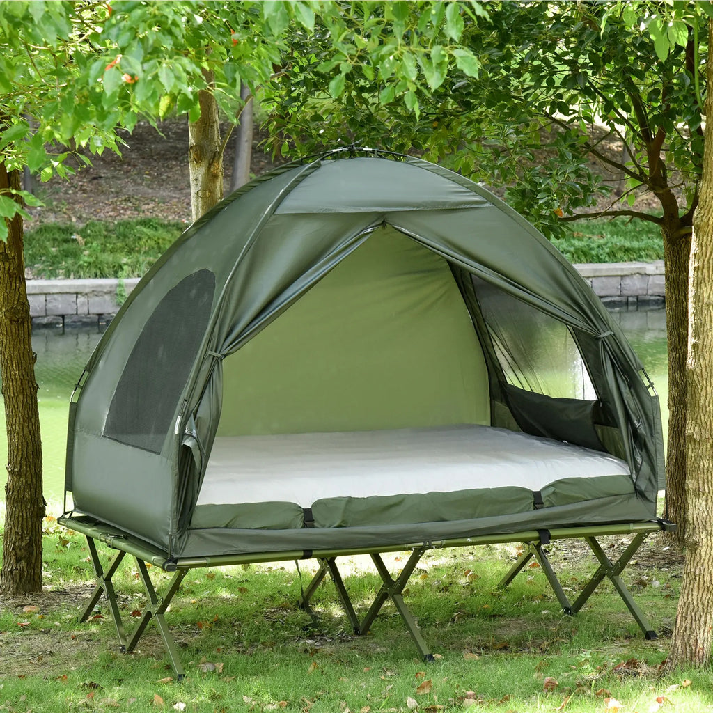 4-in-1 Foldable Camping Cot with Tent & Mattress