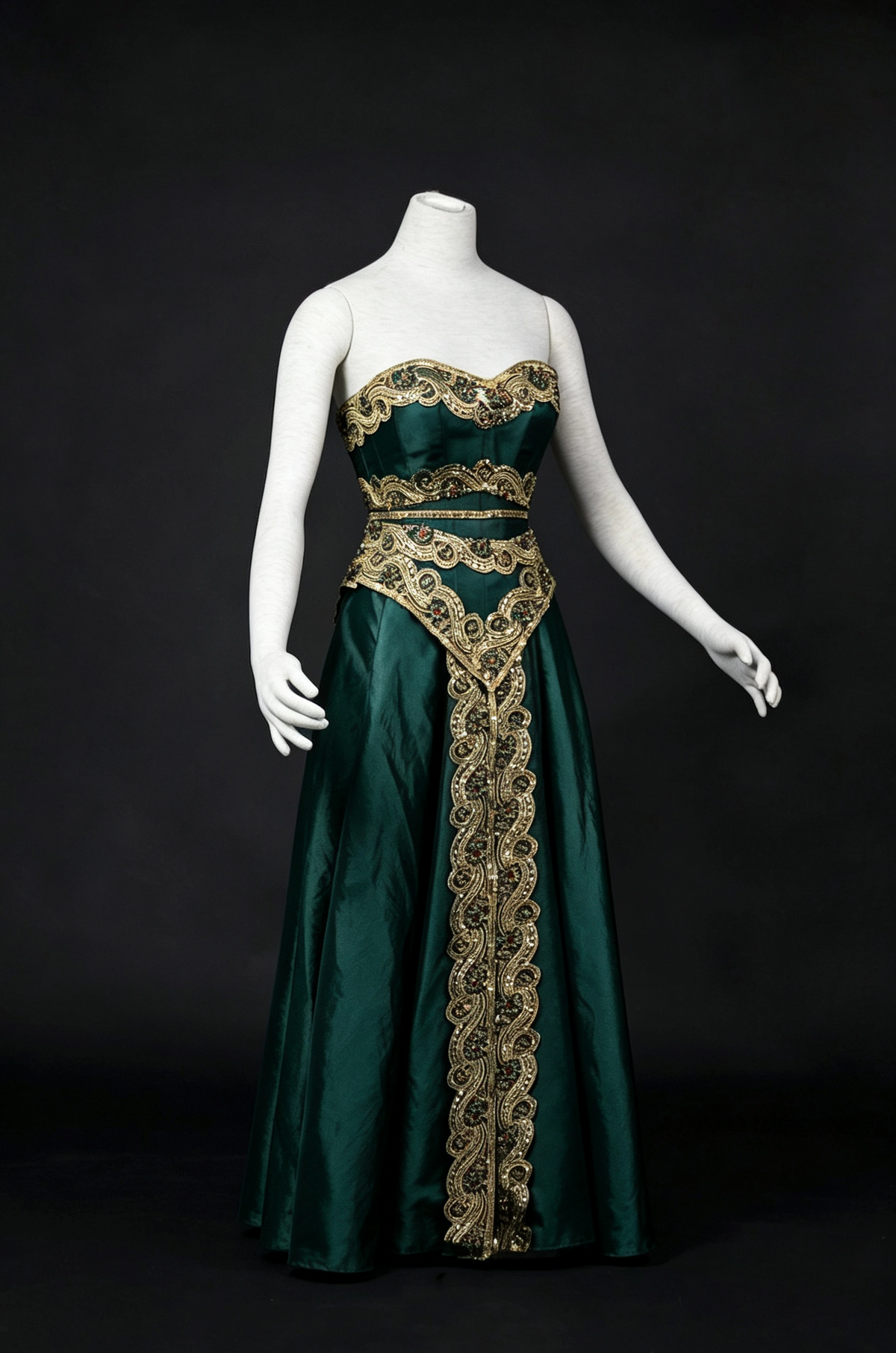 Robe de rêve Queen Gown avec cape en fourrure