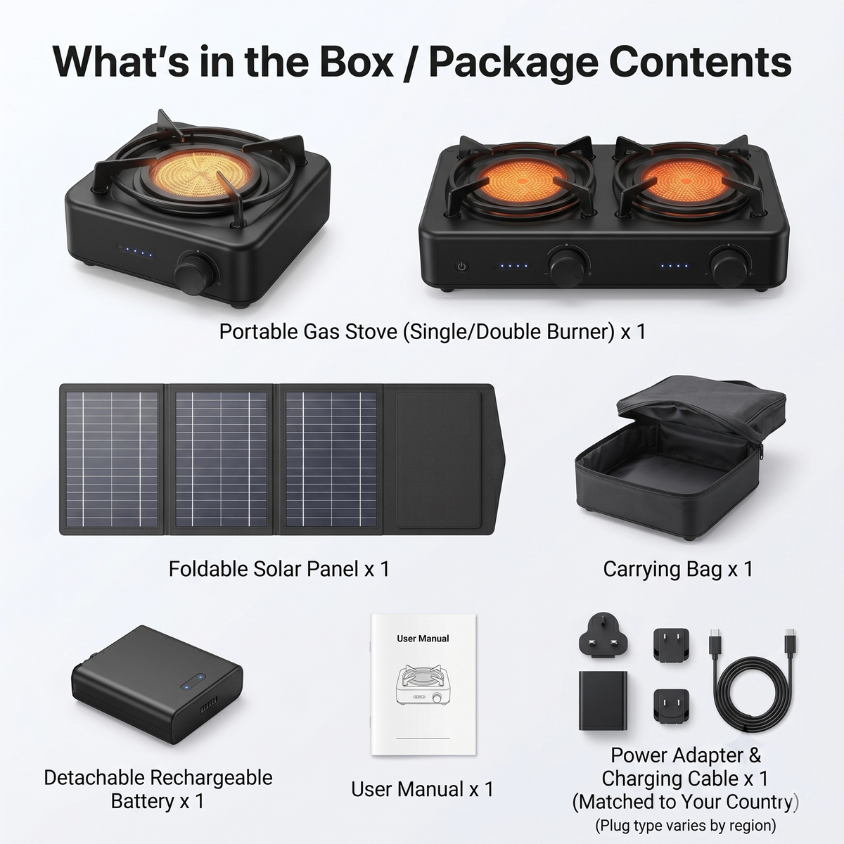 Portabel solspis | Inbyggt uppladdningsbart batteri, USB-laddning och energieffektiv sladdlös matlagning