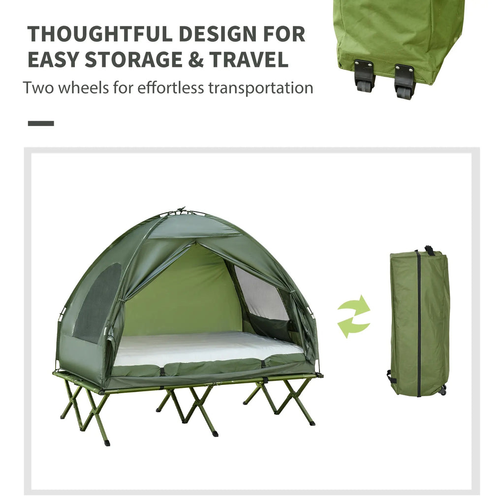 4-in-1 Foldable Camping Cot with Tent & Mattress