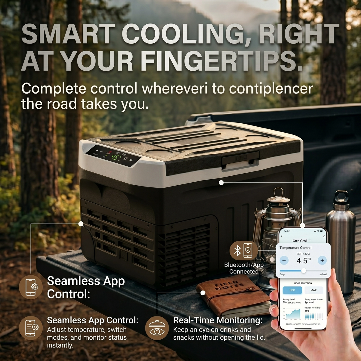 Portabel 12 V bilkyl och frys – elektrisk kylbox på 24/37/53 qt för husbil, lastbil, camping och resor
