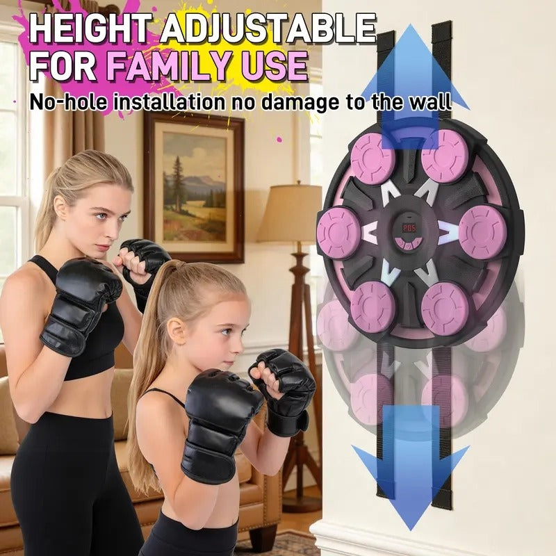Music Boxing Machine for Kids & Adults - Wall Punching Pad with Lighting, 9-Speed Bluetooth Boxing Game with Gloves, Wall Mounted Exercise Equipment, 2026 Upgrade Boxing Equipment for Kids Age 6+ Protective Gear boxing gloves boxing equipment