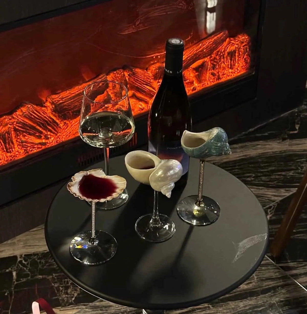 Handcrafted Magnificent Conch Shell Wine Glass – Natural Ocean Sculptural Goblet & Bar Decor