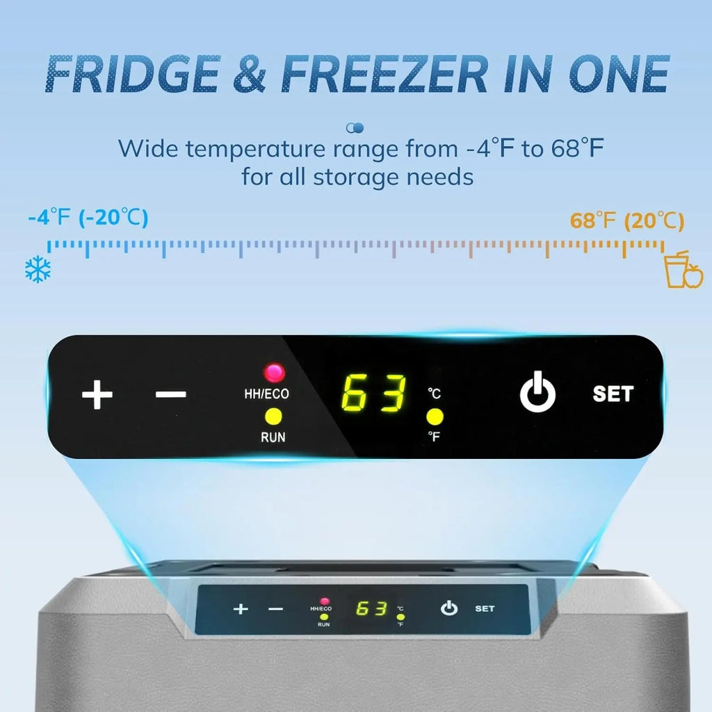 Portabel 12 V bilkyl och frys – elektrisk kylbox på 24/37/53 qt för husbil, lastbil, camping och resor