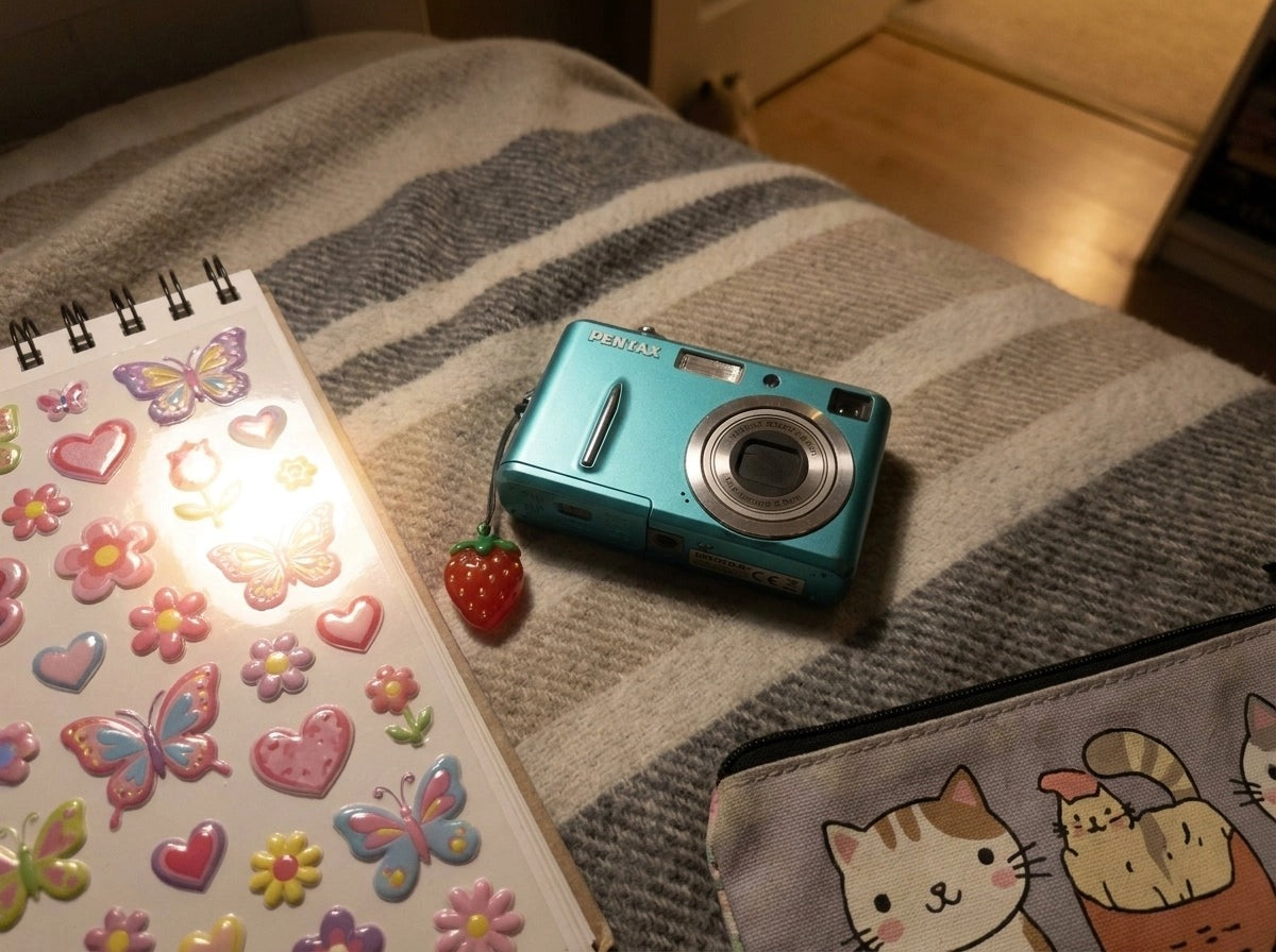 Retro-Digitalkamera als Dia