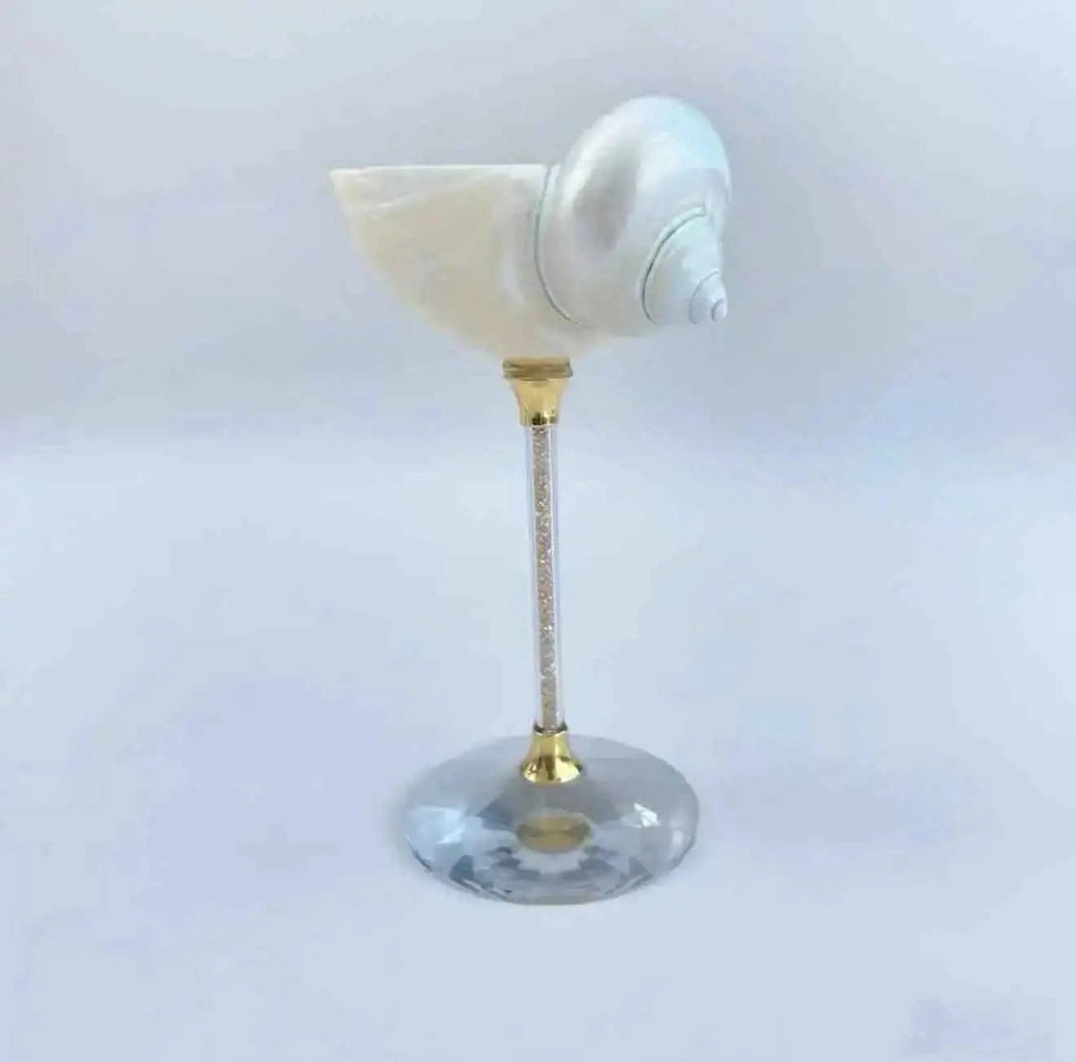 Magnifique verre à vin en coquillage artisanal – Gobelet sculptural océanique naturel et décoration de bar