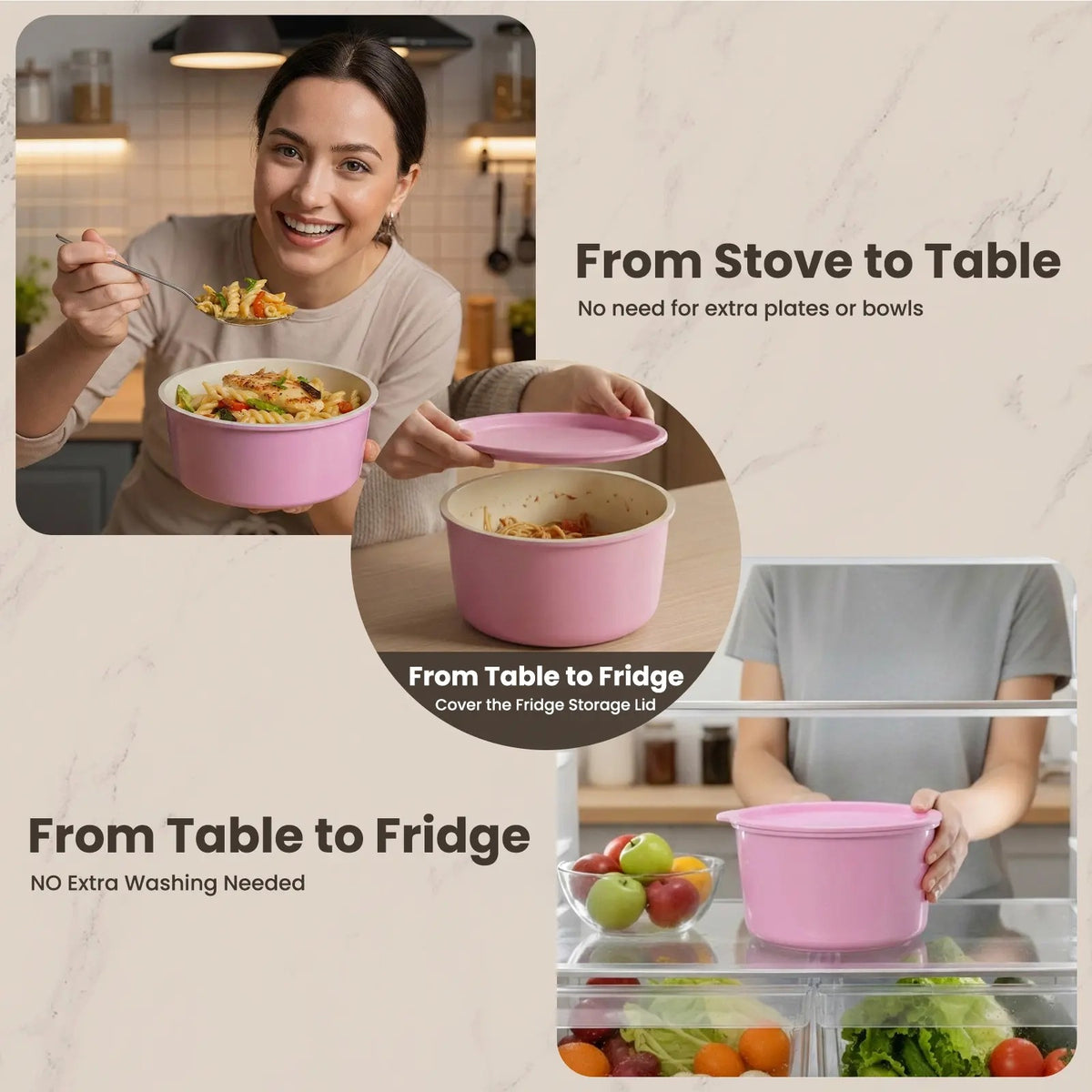 JJJSHOP Non-Toxic Ceramic Cookware Set - 22pcs