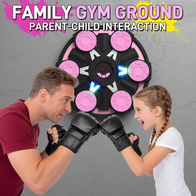 Music Boxing Machine for Kids & Adults - Wall Punching Pad with Lighting, 9-Speed Bluetooth Boxing Game with Gloves, Wall Mounted Exercise Equipment, 2026 Upgrade Boxing Equipment for Kids Age 6+ Protective Gear boxing gloves boxing equipment