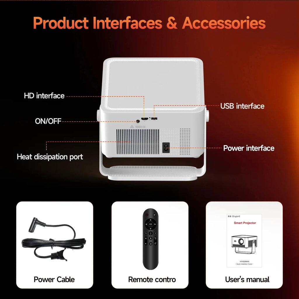480MAX Smartprojektor | 1100 ANSI, 4K-hemmabio med autofokus, AI-keystone, Android 14, WiFi 6 och HDR10+