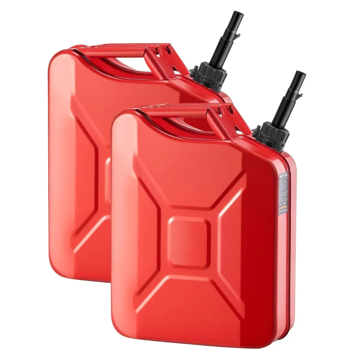 Jerry Fuel  Metal Fuel Container, Summervibes,Summervibes, 5.3 Gallon, Fuel Jerry Can with Spout and Comfort Handle, 6 L/min Max Flow Rate, Leakproof & Corrosion-resistant Metal Gas Tank Most Cars Motorcycle ATV UTV, Red, 2 Packs