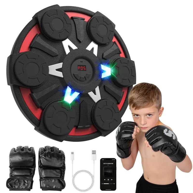 Music Boxing Machine for Kids & Adults - Wall Punching Pad with Lighting, 9-Speed Bluetooth Boxing Game with Gloves, Wall Mounted Exercise Equipment, 2026 Upgrade Boxing Equipment for Kids Age 6+ Protective Gear boxing gloves boxing equipment